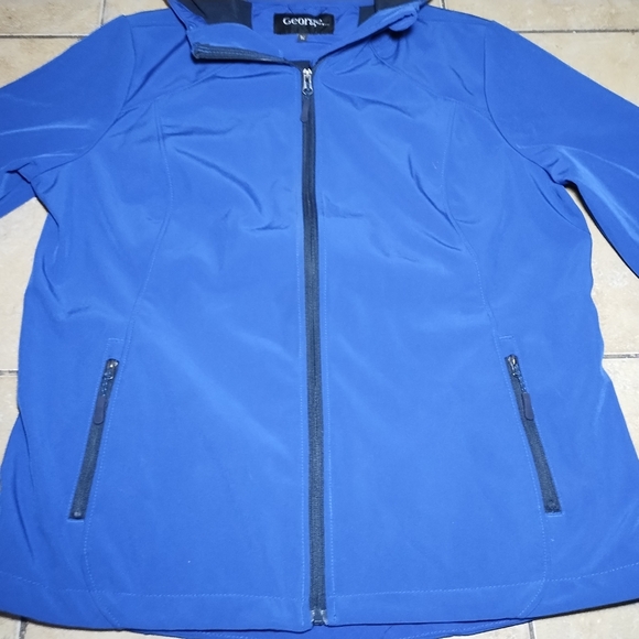 George Women's Olympian Blue Hooded Fall Jacket Coat Size XL - Picture 5 of 12